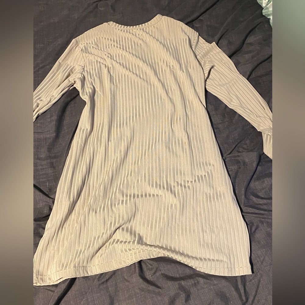 Cream color,  sexy long sleeve dress, size 2X, open in the chest area